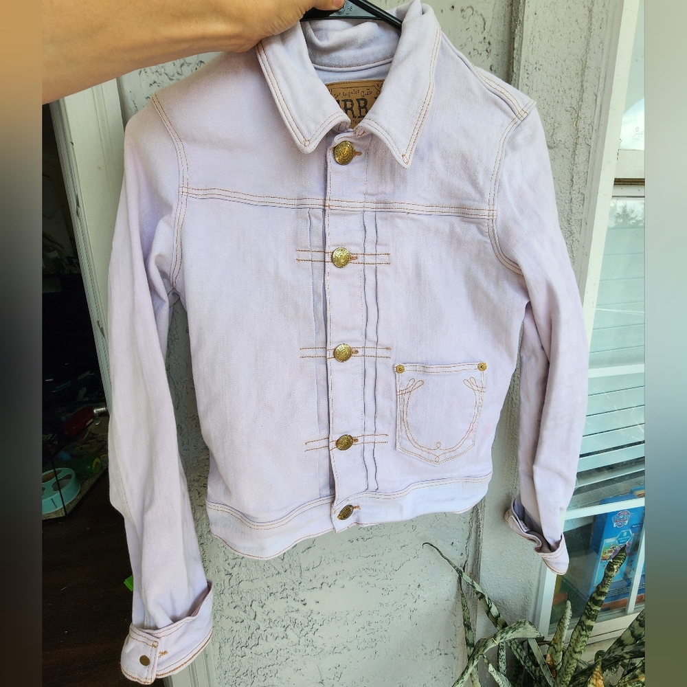 True Religion Light Purple Lavender Vintage Jean Jacket for Women
